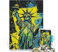 Puzzle 1000 pièces pour Adolescents Statue de la Liberté Graffiti Skull Art Jeu de Quiz est idéal comme Cadeau pour Toute la Famille 52x38cm
