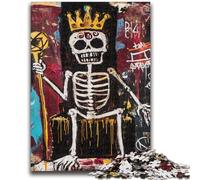Puzzle 1000 pièces pour Adolescents, Style Basquiat, King Skull, Amusant en Famille, idéal comme Cadeau pour Toute la Famille, à partir de 14 Ans, 50x75cm