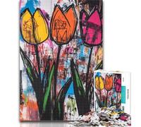 Puzzle 1000 pièces pour Adolescents, Style Basquiat, Motif tête de Mort Tournesol, décoration Murale Artistique et idée Cadeau d'anniversaire pour Amis, Bureau à Domicile, 50x75cm