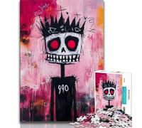 Puzzle 1000 pièces pour Adolescents, Style Basquiat, Roi Squelette, Cadeau d'anniversaire, décoration Murale pour Les 14 Ans et Plus (Taille 75x50cm)