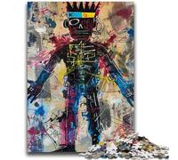 Puzzle 1000 pièces pour Adolescents, Style Basquiat, tête de Mort, Couronne, Puzzles pour Adultes, Anti-Stress, Vacances à la Maison, Tuer Le Temps, améliorer l'amour Entre Couples (50x75cm)