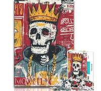 Puzzle 1000 pièces pour Adolescents Style Basquiat tête de Mort pour Adultes et Adolescents 1000 pièces Anti-Stress défi Difficile renforce l'amour Entre Couples (50x75cm)