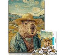 Puzzle 1000 pièces pour Adolescents Style Ciel étoilé Capybara Puzzle 1000 pièces Jeu Stimulant pour est idéal comme Cadeau pour Toute la Famille 75x50cm