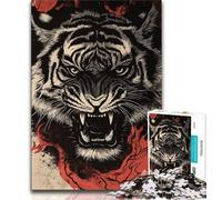 Puzzle 1000 pièces pour Adolescents, Style Japonais, Motif Tigre, idéal pour Un Jeu éducatif ou comme Cadeau pour Toute la Famille (Taille 75x50cm)