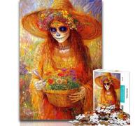 Puzzle 1000 pièces pour Adolescents, Style Mexicain, tête de Mort, Adulte, Difficile, Jouets éducatifs, Anti-Stress, décoration d'intérieur Unique et Cadeaux, 50x75cm