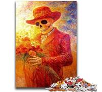 Puzzle 1000 pièces pour Adolescents, Style Mexicain, tête de Mort, pour Adultes, Anti-Stress, pour Passer Le Temps et améliorer l'amour Entre Couples (50x75cm)