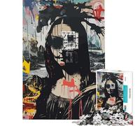 Puzzle 1000 pièces pour Adolescents Style Mona Lisa/Basquiat défi éducatif décoration intérieure Jeux éducatifs Convient aux 14 Ans et Plus (38x26cm)