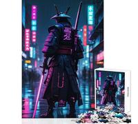 Puzzle 1000 pièces pour Adolescents Style samouraï Cyberpunk Japonais décoration intérieure Jouet Cadeau d'anniversaire Jeu éducatif renforce Les Liens du Couple Dimensions 38x52cm