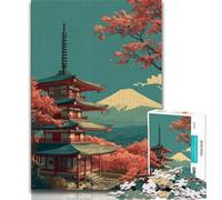 Puzzle 1000 pièces pour Adolescents Style Temple Japonais idéal comme Cadeau pour Toute la Famille (26x38cm)