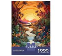 Puzzle 1000 Pièces pour Adolescents Sunrise Over The River Puzzles pour Adolescents, Casse-tête, Jeu D'assemblage De Motifs, Cadeau d'anniversaire Unique 52x38cm/1000pcs