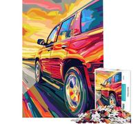 Puzzle 1000 pièces pour Adolescents SUV Rouge sur la Route Activités ludiques à la Maison Cadeau d'anniversaire Jeu éducatif pour Les 14 Ans et Plus Jeu de Puzzle proposé (50x75cm)