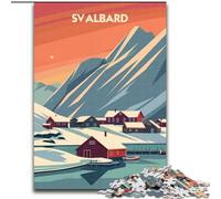 Puzzle 1000 pièces pour Adolescents Svalbard Sérénité Arctique, adapté aux Personnes de 14 Ans et Plus Jeux éducatifs Cadeaux du Père Noël Secret 50x75cm