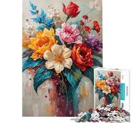 Puzzle 1000 pièces pour Adolescents Symphonie vibrante de Fleurs Puzzle pour Adultes Jouet Anti-Stress Défi éducatif Difficile (Dimensions 38x26cm)