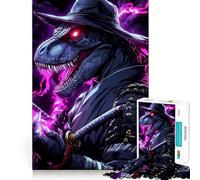 Puzzle 1000 pièces pour Adolescents T-Rex Raptor Ninja Animal Bordure précise Art Entraînement Mental Jeu Amusant et Calme Cadeau d'anniversaire Artistique (38x52cm)
