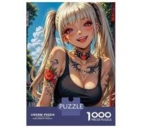 Puzzle 1000 Pièces pour Adolescents Tattooed Anime Girl Puzzles pour Adolescents, Casse-tête, Jeu D'assemblage De Motifs, Cadeau d'anniversaire Unique 38x26cm/1000pcs