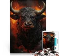 Puzzle 1000 pièces pour Adolescents Taureau en colère Jeu Familial Anti-Stress Défi Difficile Super Cadeau 52x38cm