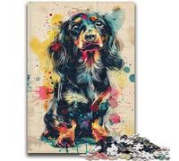 Puzzle 1000 pièces pour Adolescents Teckel Aquarelle pour Les 14 Ans et Plus Défi éducatif Activités Amusantes à la Maison, Cadeaux d'anniversaire, Cadeaux de Voyage 50x75cm