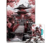 Puzzle 1000 pièces pour Adolescents Temple Japonais 1000 pièces pour Adultes, Anti-Stress, défi Difficile, Cadeaux du Père Noël Secret (Taille 75x50cm)