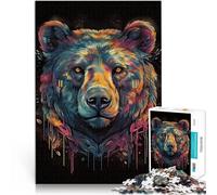 Puzzle 1000 pièces pour Adolescents Tête d'ours colorée Jouet éducatif d'apprentissage Car C'est Un pour Toute la Famille 50x70cm