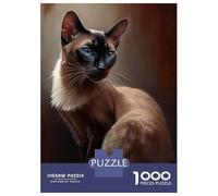 Puzzle 1000 Pièces pour Adolescents Thai Cat Oil Paint Puzzles pour Adultes, Jeu De Réflexion, Assemblage De Motifs, Cadeaux d'anniversaire Et Cadeaux Uniques 70x50cm/1000pcs