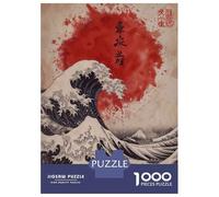 Puzzle 1000 Pièces pour Adolescents The Great Wave Vintage Puzzle À Monter Soi-même - Jouet Amusant Et Original - Cadeau Unique pour Un Anniversaire Ou Noël 52x38cm/1000pcs