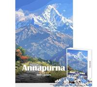Puzzle 1000 pièces pour Adolescents, thème Annapurna, Jeu de Construction, Cadeau d'anniversaire, Jeux en Famille, pièces de Formes aléatoires Parfaitement emboîtables, Dimensions 38x52cm