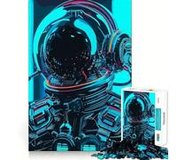 Puzzle 1000 pièces pour Adolescents,thème Astronaute Bleu,Moderne,Bords épurés,Jeu de réflexion,Jeu Lent,activité Amusante pour Un Anniversaire (38x52cm)