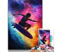 Puzzle 1000 pièces pour Adolescents, thème Astronaute et Surf Spatial, Jeux éducatifs, décoration d'intérieur, idéal pour Le Bureau, 50x75cm
