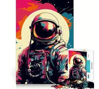 Puzzle 1000 pièces pour Adolescents,thème Astronaute Pop Art,Bords Nets,Jeu de réflexion,Jeu de lenteur,activité Amusante pour Un Anniversaire (38x26cm)