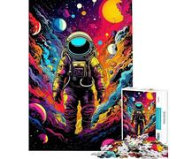 Puzzle 1000 pièces pour Adolescents thème Astronaute psychédélique et LSD Puzzle Adulte Jeu Relaxant décoration Murale défi éducatif (Taille 38x26cm)