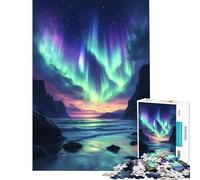 Puzzle 1000 pièces pour Adolescents thème aurores boréales et paysages Marins Jeu éducatif et Casse-tête pour Toute la Famille Cadeau d'anniversaire (Taille 75x50cm)