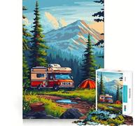 Puzzle 1000 pièces pour Adolescents,thème Camping en Alaska,Pixel Art,sans Couture,Jeu de réflexion,Cadeau pour se détendre,Jouer,Noël,Loisirs artistiques (38x26cm)