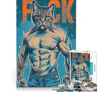 Puzzle 1000 pièces pour Adolescents, thème Chat bagarreur, Jeu éducatif, découpe de précision, pour Les Gamers 38x52cm