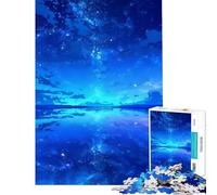 Puzzle 1000 pièces pour Adolescents thème Ciel étoilé et Reflets Bleus Jeu éducatif et Relaxant pour Toute la Famille pour Un Père Noël Secret (38x26cm)