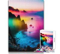 Puzzle 1000 pièces pour Adolescents, thème Côte Arc-en-Ciel, idéal pour se détendre à l'intérieur, découpe de précision avancée, Dimensions:38x52cm