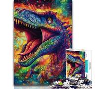 Puzzle 1000 pièces pour Adolescents thème Dinosaures avec Affiche et fiche de Questions-réponses pour Les 14 Ans et Plus 38x26cm