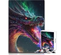 Puzzle 1000 pièces pour Adolescents, thème Dragon Cosmique et Roi Serpent Idéal pour des Moments de détente Découpe de Haute précision Dimensions:38x26cm