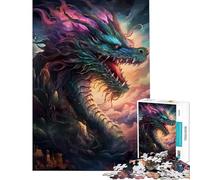 Puzzle 1000 pièces pour Adolescents thème Dragons et paysages mythiques défi éducatif Anti-Stress Jouet éducatif adapté aux 14 Ans et Plus (50x75cm)
