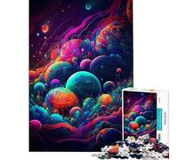 Puzzle 1000 pièces pour Adolescents thème Espace psychédélique défi Stimulant à réaliser Jouet Anti-Stress décoration Murale à partir de 14 Ans (38x52cm)