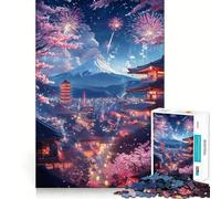 Puzzle 1000 pièces pour Adolescents,thème Fête des cerisiers en Fleurs,Assemblage Fin,Amusant et Stimulant,Jeu de réflexion,Cadeau d'anniversaire (50x75cm)