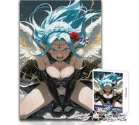 Puzzle 1000 pièces pour Adolescents - Thème : Fille Ange en colère Anime - Casse-tête Familial - Jeu de rapidité - Jouet éducatif - Dimensions : 50x75cm