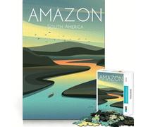 Puzzle 1000 pièces pour Adolescents,thème fleuve Amazone,Jeu de réflexion,Jeu de lenteur,activité Amusante pour Un Anniversaire (50x75cm)