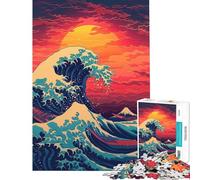 Puzzle 1000 pièces pour Adolescents thème Grande Vague activités rétro Amusantes à la Maison décoration Parfaite Jeu de réflexion Convient aux Personnes de 14 Ans et Plus (50x75cm)