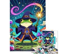 Puzzle 1000 pièces pour Adolescents thème Grenouille magicienne Dessin animé idéal pour Un Anniversaire ou Noël Améliore la mémoire Jeu Impossible Convient aux Personnes de 14 Ans et Plus (50x75cm)