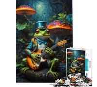 Puzzle 1000 pièces pour Adolescents thème Grenouille Steampunk psychédélique Jeu éducatif défi Difficile Cadeau d'anniversaire (38x26cm)