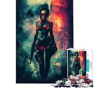 Puzzle 1000 pièces pour Adolescents thème guerrière Cyberpunk Jeu éducatif Stimulant Cadeau d'anniversaire pour Femmes (38x52cm)
