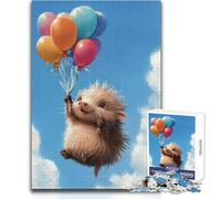 Puzzle 1000 pièces pour Adolescents, thème hérisson et Ballon, Jeu intellectuel, idéal pour se divertir à la Maison ou comme Cadeau de Noël Secret Dimensions : 38x52cm