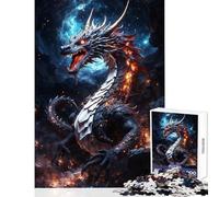 Puzzle 1000 pièces pour Adolescents thème « Le repaire du Dragon » Jeu Anti-Stress Cadeau d'anniversaire Casse-tête avec Poster et fiche de Questions Assortis Format 38x26cm