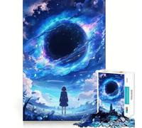 Puzzle 1000 pièces pour Adolescents Thème Monde des Trous Noirs Illustration Anime Découpe précise Jeu d'exercice cérébral Temps de détente Cadeau d'anniversaire Amusant (38x52cm)