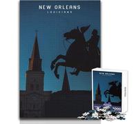 Puzzle 1000 pièces pour Adolescents, thème Nouvelle-Orléans, Jeu Stimulant, Une véritable œuvre d'art, Cadeau d'anniversaire, Dimensions:50x75cm